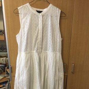 White eyelet midi JCrew dress